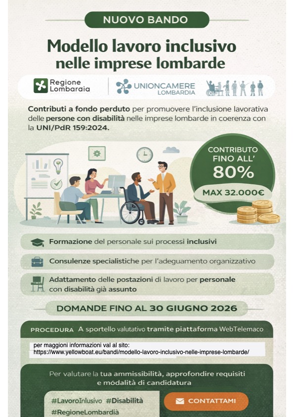 Un'opportunità di contributi a fondo perduto per imprese e organizzazioni lombarde